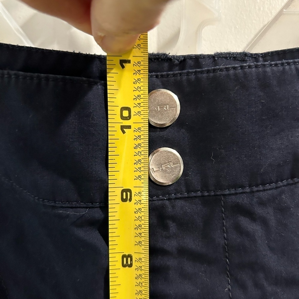 Lauren Ralph Lauren Cropped Navy Cargo Pants Size 12 P Nautical Preppy Mature - Picture 9 of 11